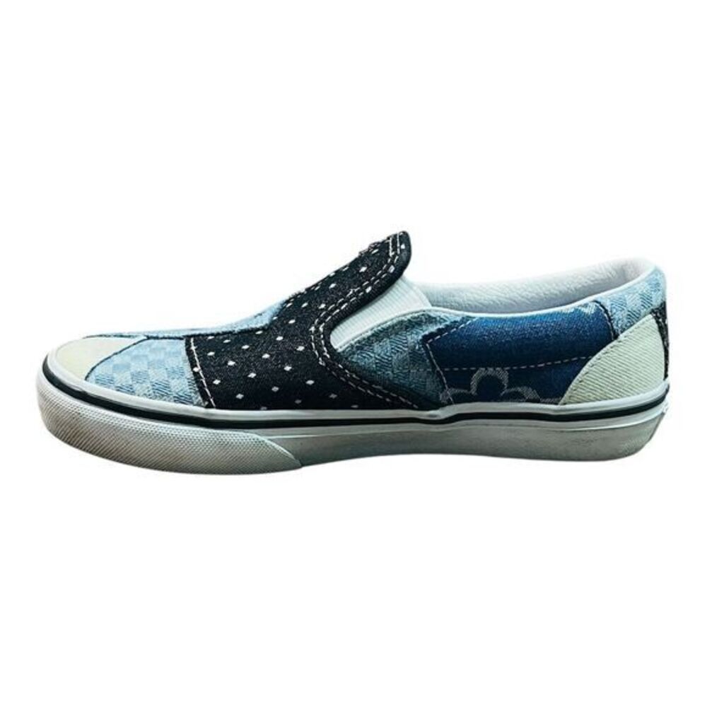 Vans Blue and White Slip-On Sneakers